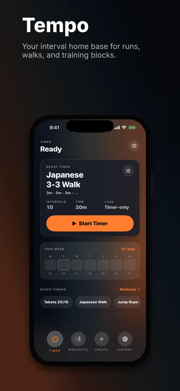 Interval Timer: Tempo for iPhone, screenshot 1