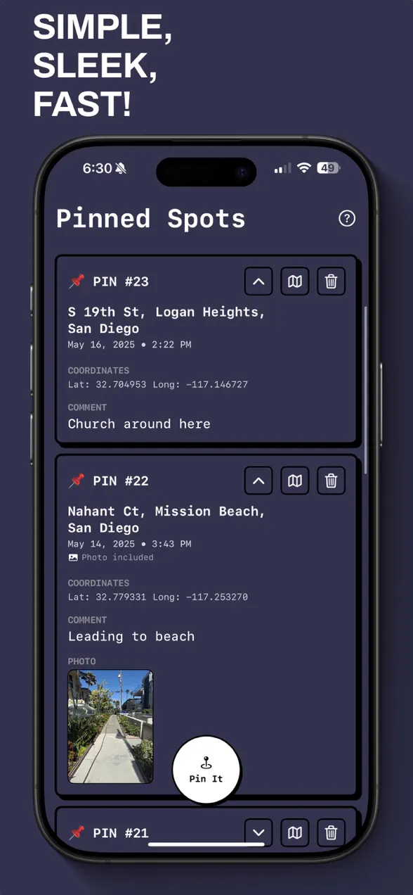 Pinit for iPhone, screenshot 2