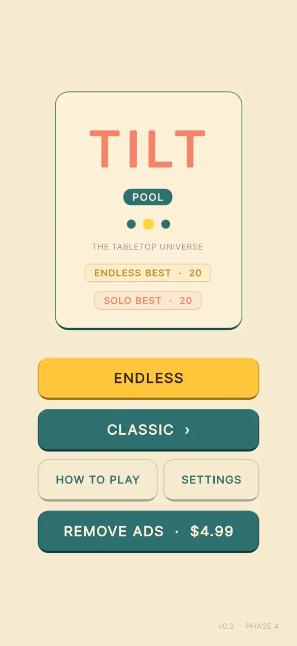 Tilt Pool for iPhone, screenshot 3
