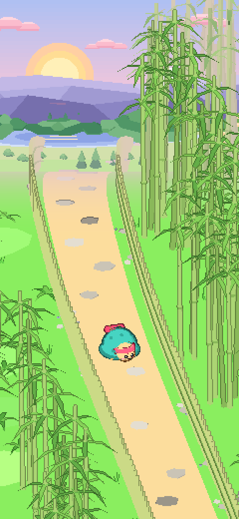 Trundle beside a bamboo grove